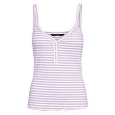 Vero Moda Rib Stripe Lettuce Edge Tank Button Lavender Purple Lavender Cami Top For Spring, Purple Cotton Top With Buttons, Lavender Button Tops For Spring, Lavender Top With Button Closure For Spring, Lavender Tops With Button Closure For Spring, Lavender Spring Top With Button Closure, Purple Png, Asos Sweater, Babydoll Tank Top