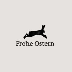 a black and white logo with the words frohe ostern on it