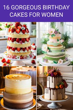 Explore 16 beautiful birthday cake ideas for women that transform celebrations. This pin showcases creative design inspirations through 4 delightful images. Gorgeous Birthday, Birthday Cakes For Women, 50th Birthday Cake, Cakes For Women, Special Birthday, Cake Inspiration, 50th Birthday, Cake Decorating, Cool Designs