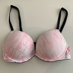 Size 32b Never Worn - Excellent Condition Lace Bra Outfit, Pink Bras, Bra Outfit, Vs Pink Bras, Super Push Up, Victoria Secret Pink Bras, Cute Bras, Pink Girly Things, Pink Bra