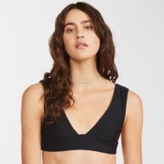 Billabong Black Sol Searcher Plunge Bikini Top In Various Sizes New With Tags Bralette Versatility With Wide, Clean Lines Thanks To A Pullover Design That Eliminates Closures And Clasps. The Plunging Neckline Is Met With A Wide Bottom Band, Offering A Comfortable Modern Style. Features: Solid Bikini Top Wide Shoulder Straps Fixed Shape Wide Under Band Plunging Neckline Materials: 87% Polyamide And 13% Elastane *Plenty Of Mix And Match Bottoms; Check Out Closet; Message Me, Happy To Assist* 00 Chic V-neck Swimwear, Bra Friendly, Chic V-neck Swimwear That Is Bra Friendly, Chic V-neck Swimwear Bra Friendly, Black Seamless V-neck Swimwear, Black Low-cut Seamless Swimwear, Black Seamless Low-cut Swimwear, Black Low-cut Swimwear For Poolside, Black Low-cut Swimwear For Beachwear, Black Triangle Top Swimwear, Bra Friendly