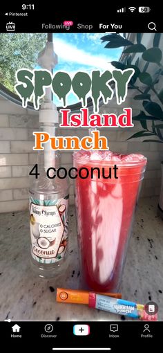 an advertisement for spooky island punch