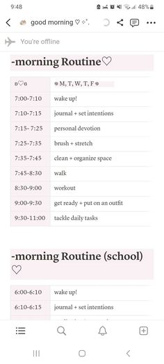 Notion Template Morning Routine, Morning Routine Template Aesthetic, Notion Routine Ideas, Notion Self Care Templates, Scheduling Aesthetic, Schedules Aesthetic, Notion Routine Template, Daily Schedule Template Aesthetic, Morning Routine Notion