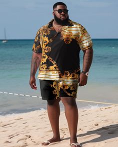 Introducing the Plus Size L-9XL Hawaiian Shirt Shorts Setyour ultimate summer companion! This vibrant outfit features a breezy, short-sleeve Hawaiian-style shirt paired with comfortable shorts, perfect for the modern man who loves to stay stylishly casual. Crafted from lightweight, breathable cotton, this set ensures you stay cool and dry even on the hottest days. With eye-catching prints inspired by the lush landscapes of Hawaii, this ensemble adds a splash of color to any occasion. Available i Vibrant Outfits, Hawaiian Pattern, Dog Suit, Color Block Shirts, Comfortable Shorts, Shirt And Shorts, Hawaiian Style, Printed Jumpsuit, Art Color