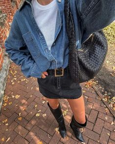 Portuguese Fashion Street Styles, Denim Skirt Outfit Fall, Fall Fit, Fall Fits, 2024 Fashion, Outfit Inspo Fall, Fall 2024