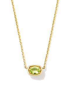 The Marisa 14k Yellow Gold Oval Solitaire Pendant Necklace in Peridot will be a favorite in your jewelry collection for years to come. Inspired by our bestselling birthstone styles, we took 14k gold and genuine stones to craft a personalized pendant that’ll last a lifetime. Peridot represents August birthdays, inspiring strength, rest, and healing. Metal 14k Yellow Gold Material Peridot Closure Spring Ring Clasp Size 16" Chain, 2" Extender, 0.21""L X 0.28""W PendantDue to the one-of-a-kind natur August Birthdays, Solitaire Pendant Necklace, Personalized Pendant, Solitaire Pendant, Kendra Scott, Gold Material, Spring Rings, Jewelry Care, Necklace Set