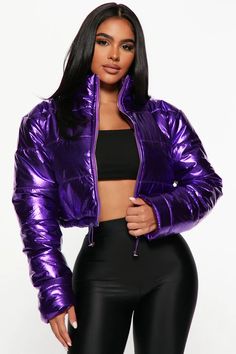 Show Time Puffer Jacket - Plum | Fashion Nova, Jackets & Coats | Fashion Nova Show Time, Winter Coats Women, Crop Jacket, Outerwear Women, Womens Fashion Casual