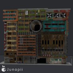 Minecraft build of a large city block in a cyberpunk/dystopian style of structures stacked and mix mashed together. Minecraft Cyberpunk Base, Minecraft Urban City, Minecraft Industrial Building Ideas, Minecraft Pack, Aesthetic Minecraft Builds, Scifi Building