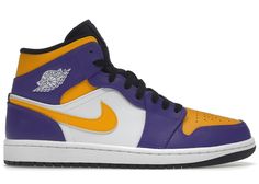 Jordan 1 Mid Lakers (2022) Nike Jordan 1 Mid, Sneakers Box, Kobe Shoes, Nike Air Jordan 1 Mid, Limited Edition Sneakers, Jordan Sneakers, Sneaker Release, Nike Air Jordan 1, Google Pay