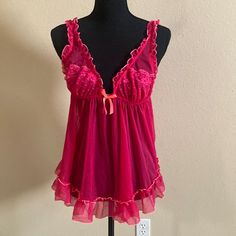 Never Worn Size Large, Victoria's Secret Red Coquette Sleepwear, Red Coquette Victoria's Secret Sleepwear, Red Sheer Sleepwear For Summer, Sheer Red Sleepwear For Summer, Victoria's Secret Red Summer Sleepwear, Flirty Red Sleepwear For Summer, Flirty Red Summer Sleepwear, Flirty Red Sleeveless Sleepwear, Red Sleeveless Flirty Sleepwear