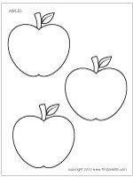 an apple cut out with the outlines