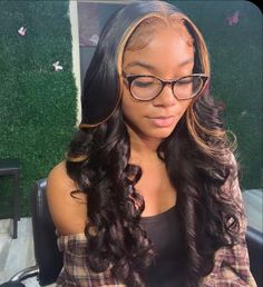 Cute Highlight Hairstyles, Shoulder Length Lace Front Wigs For Black Women, Brown Half Up Half Down, First Day Of School Hairstyles Black, Hair Quick Weave, Melted Lace, Bday Hair, Wigs Hairstyles, Hairstyles Wigs