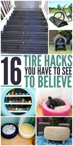 there are many different things that can be seen in this collage with the words 16 tire hacks you have to see to believe