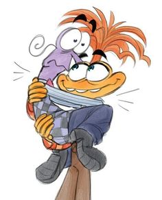 an image of a cartoon character hugging someone