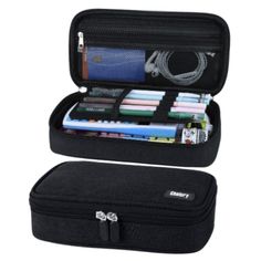 Premium Quality: This Pencil Case Is Made Of High Quality Oxford Fabric, Features As Large, Practical, Amazing Touch, Sturdy Sewing, Extremely Durable, Wear & Dirt Resistant, Water Proof And Smoothly Sturdy Zippers. Every Pencil Bag Manufacturing Follows Most Strict Quality Standard, No Worry About Broken Easily. Large Storage: 8.8*4.4*2.2 Inch - Big Capacity Can Fits Up To 50-70 Pencils. Main Compartment Is For Storing Pencils, Stapler, Calculator, Scissors And So On. Mesh Pockets With Zippers Black Pencil Case For School, School Cases With Pen Slots In Pouch Shape, School Cases With Pen Slots And Pouch Shape, Black Cases For Back To School, Portable Black Pencil Case For School, Black Rectangular Case Stationery For School, Functional Black Pencil Case, Black Portable Pencil-shaped Pencil Case, Portable Black Stationery For Back To School