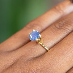 This loose stone is available for a custom ring by Anueva Jewelry. Select your stone first and then select a setting. Add both to your cart and we'll create your ring! 1.53CT HEXAGON AFRICAN SAPPHIRE, SILKY OPALESCENT PERIWINKLE BLUE, 7.40X7.56X4.03MM. Opalescent periwinkle blue hexagon sapphire with internal silk that Opalescent Sapphire, Made For Mermaids, Custom Ring, Antique Inspiration, Jewelry Ring Box, Periwinkle Blue, Recycled Gold, Metal Bands, Ring Box