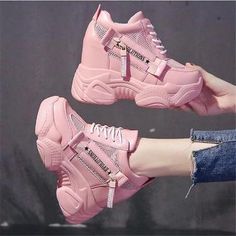 Girls Shoes Teenage, Casual Shoes Women Sneakers, Korean Shoes, Sneakers Platform, Pretty Shoes Sneakers, Cute Shoes Heels, Kawaii Shoes, Shoes Outfit Fashion, Hype Shoes