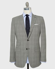 Virgil No. 3 Suit in Navy/Bone/Sky Prince of Wales Plainweave Timeless Plaid Suits For Tailoring, Timeless Plaid Suit With Notch Lapel, Timeless Plaid Suits With Notch Lapel, Sack Suit, Prince Of Wales Check, A Prince, Prince Of Wales, Mens Clothing, Love A