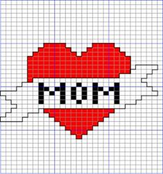 a cross stitch pattern with the word i love you