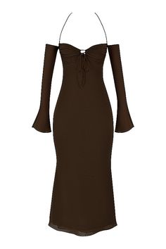 House of CB - Naomi Cold Shoulder Long Sleeve Halter Midi Dress How To Style A Maxi Dress, Dress Png, House Of Cb Dresses, Halter Midi Dress, Cold Shoulder Long Sleeve, Feather Dress, House Of Cb, Style Maxi Dress, Halter Neck