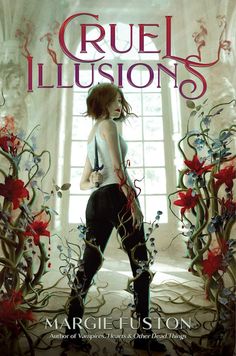 the cover to cruel illusion by margie wilson, with an image of a woman standing in front of a window