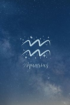 the zodiac sign aquarius against a night sky