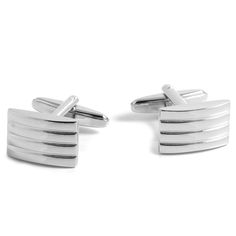 A classic, understated look that's a welcome deviation from the normal rectangular cufflink. These feature an arching frame with four horizontal grooves, perfect for any occasion. Comes in a beautiful Trendhim gift bag. Engraved Cufflinks, Double Cuff, Sterling Silver Cufflinks, Gold Sign, Matching Jewelry, Office Party, Silver Cufflinks, Mens Accessories Fashion, Groomsman Gifts