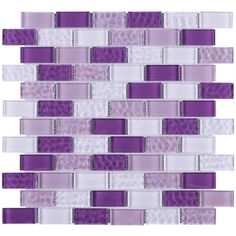 purple and white glass mosaic tile