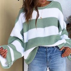 Note: Actual Sweater Pic 2-4 Knit Sweater 100% Acrylic Price Firm Estilo Hippie Chic, Oversize Pullover, Pullover Outfit, Loose Pullover, Mein Style, Elegantes Outfit, Knitting Women Sweater, Loose Sweater, Really Cute Outfits