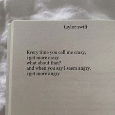 an open book with the words taylor swift written in black ink on it's cover