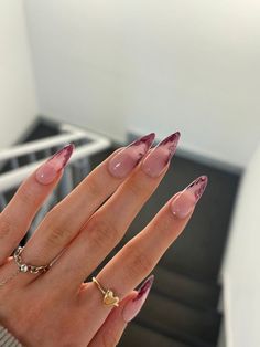 Simple Classy Aesthetic, Simple Stiletto Nails, Classy Almond Nails, Acrylic Nails Stiletto, Tie Dye Nails, Classy Nail Designs, Nails Now, Pointed Nails, Colored Acrylic Nails