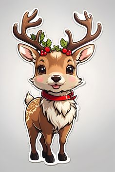 a cute deer with antlers on it's head