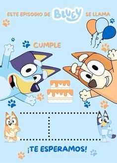 an image of two cartoon characters in front of a birthday cake with the caption's name on it