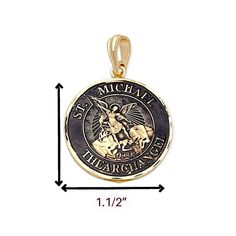 This Saint Michael Archangel burnt like coin pendant charm is a timeless treasure that honors San Miguel Arcangel. Manufactured on Brazil. Warranty for up to a year against tarnish Nickel and Allergies Free. Style: Pendant / Charm Color: Goldtone (NOT SOLID GOLD) Metal: Brass / Gold overlay Finish: High polish dimensions: 4 cm Weight: Brand: Raf Rossi Gold Plated / Oro Laminado Dije o Pendiente De Angel de 50 Pesos Centenario, Oro Laminado de Brazil con 10 capas de oro 18kts (NO ES ORO SOLIDO) L Coin Pendant Charms As Gift, Coin Pendant Charms For Gifts, Round Coin Pendant Charms As Gifts, Gift Coin Pendant Charm, Coin Pendant Round Charms For Gift, Round Coin Pendant For Commemoration, Nickel-free Brass Medallion Charm Necklaces, Yellow Gold Zodiac Sign Round Pendant Charm Necklaces, Commemorative Coin Pendant