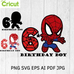 spiderman birthday boy svg cut file