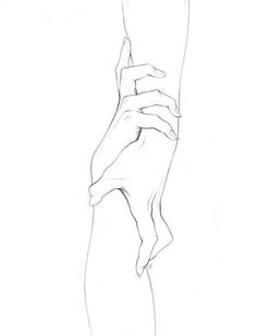 a drawing of a person's hand reaching up into the air