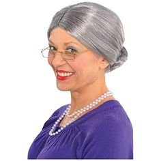 Old Lady Wig | 1ct Old Lady Hair, Old Lady Wig, Old Lady Costume, Lady Hair, Grey Wig, Wig Caps, Old Lady, Wigs Online, Lady Grey