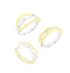 Sketches brought to life. This easy-to-love bangle design is multi-metal, multi-dimensional and one of our favorite statement pieces. Move the metals around to create your unique look of the day. Tap now to shop!  #Minimalistic #Simple #Chic #Elegant #Luxury #Modern #nyc #Fashion #Classy #Trendy #Jewelry #collections #new #style #ootd #lookbook #newlook #accessories #silver #gold #bold #gift #design Easy To Love, Bangle Designs, Statement Pieces, Semiprecious Stones, Precious Stones, Semi Precious, Bangles, Gifts For Her, Gold