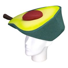 This Avocado Hat will definitely make you stand out at your next Party, Hora Loca, Wedding, Corporate Event, Birthday, Quinceanera, or Halloween Party! It can be used as a wedding hats, top hats, photo booth props, or a party favor. Novelty Party Costume Hats And Headpieces, Novelty Costume Hats And Headpieces For Parties, Novelty Hat For Carnival, Novelty Carnival Hat Costume Accessory, Novelty Mini Hats With Curved Brim For Party, Novelty Carnival Costume Hat, Novelty Mini Hat With Curved Brim For Party, Carnival Novelty Costume Hat, Novelty Costume Hat For Costume Party