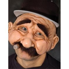 FleshtoneHalfMaskwithOversizedFacialFeatures&CigarandBaseballHatDesign.OneSizeStandard. Funny Halloween Masks, Old Man Costume, Old Man Mask, Mask Images, Mask Pictures, Clown Mask, Half Mask, Half Face Mask, Funny Costumes