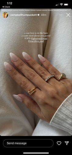 Bridal Shower Nails, Shower Nails, Classy Almond Nails, Pretty Fingers, Engagement Nails, Modern Nails, Makeup Wedding