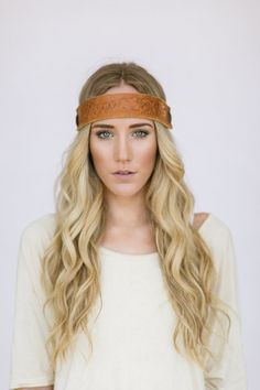 Vintage Leather Headband Bohemian Hippie Head Piece Photo Prop Women's Boho Indie Fashion Accessories Brown Tooled Leather Hair Cuts Oval Face, Brown Pixie Cut, Best Hair Dye, Bohemian Headband, Leather Headband, Boho Hair, Hair Accessories Boho, Leather Headbands, Bohemian Hairstyles