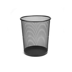 a black trash can on a white background