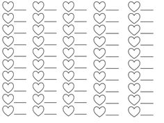 hearts are arranged in rows to form the numbers for valentine's day printable worksheet