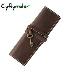 Cyflymder Back To School 1Pcs Leather Pencil Wrap Bag Handmade Pen Multi-Functional Roll Holder Brown Rectangular Pencil Case For Daily Use, Brown Pouch Pencil Case For Daily Use, Rectangular Brown Pencil Case For Daily Use, Brown Portable Pencil Case For Travel, Brown Pencil Case Pouch With Pen Slots, Brown Pencil Case For Everyday Use, Brown Travel Pencil Case With Pen Holders, Pencil Roll, Retro School