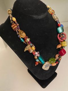 Vibrant Hand Made Venetian Glass Necklace 18 Inches Can Be - Etsy Venetian Glass, Of Outfits, Pop Of Color, Glass Necklace, Handmade Design, Vintage Necklace, Jewelry Art, Necklace Lengths, Color Pop