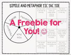 a freebie for you poster with the words smile and metaphoratic tac toe