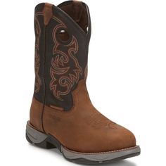 Tony Lama Boots Tony Lama Men's Junction Brown Steel Toe Waterproof Work Boots RR3355 Tony Lama, Leather Jeans, Block Style, Work Boots, Western Wear, Jeans Fit, Cement, Two Tone, Drive