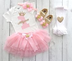 Pink And Gold First Birthday, Princess First Birthday, 1st Birthday Outfit Girl, First Birthday Dress, Tutu Pink, First Birthday Tutu, First Birthday Outfit Girl, 1st Birthday Tutu, Gold First Birthday