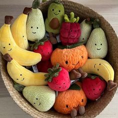 a basket filled with stuffed fruits and vegetables